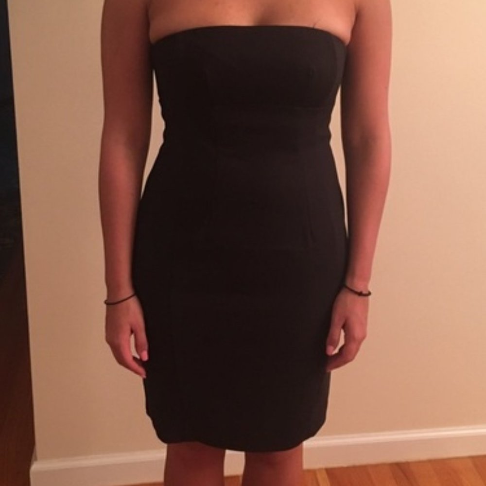 EUC Express Black Strapless Sheath Dress Sz 4 - Picture 10 of 10